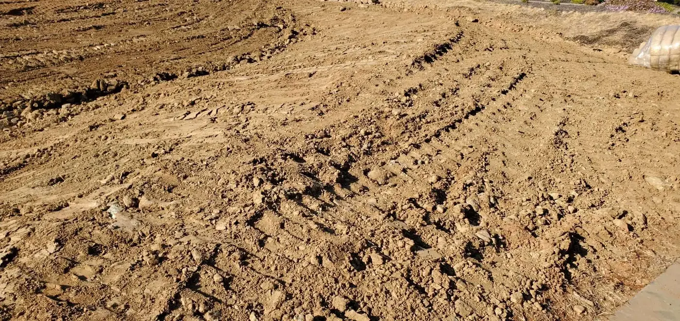 A stockpile of clay fill dirt delivered on site